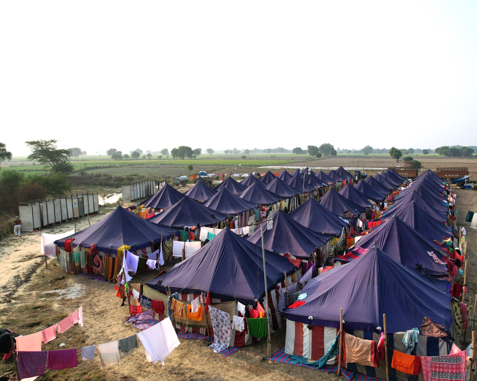 Living in tents by Gaudiya Mission